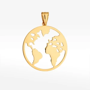 Zawieszka ze złota mapa świata Filipowicz