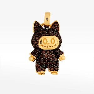 Zawieszka ze złota maskotka z brązowymi cyrkoniami Filipowicz