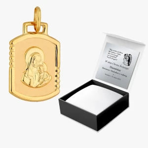Zawieszka ze złota medalik z matką boską Filipowicz
