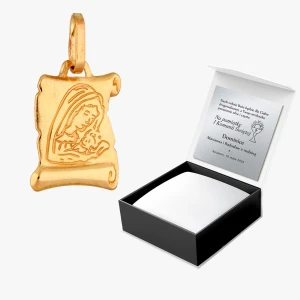 Zawieszka ze złota medalik z matką boską Filipowicz