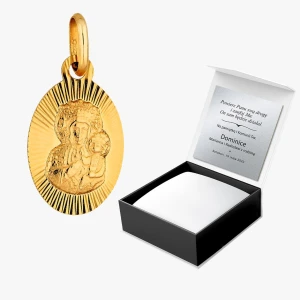 Zawieszka ze złota medalik z matką boską Filipowicz