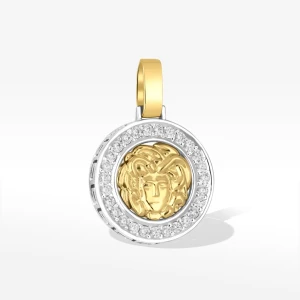 Zawieszka ze złota medusa z białymi cyrkoniami Filipowicz