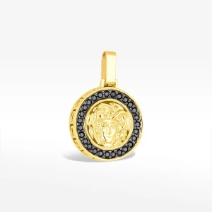 Zawieszka ze złota medusa z czarnymi cyrkoniami Filipowicz