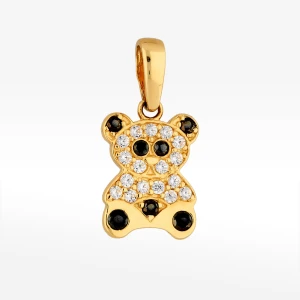 Zawieszka ze złota miś z białymi cyrkoniami Filipowicz