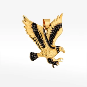 Zawieszka ze złota orzeł z czarnymi cyrkoniami Filipowicz