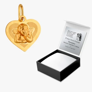Zawieszka ze złota serce z aniołem Filipowicz