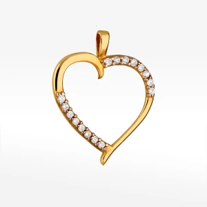 Zawieszka ze złota serce z białymi cyrkoniami Filipowicz