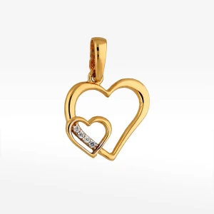 Zawieszka ze złota serce z białymi cyrkoniami Filipowicz