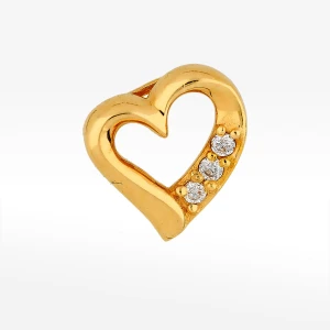 Zawieszka ze złota serce z białymi cyrkoniami Filipowicz