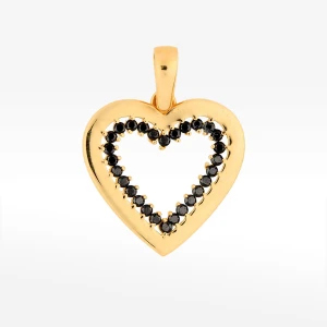 Zawieszka ze złota serce z czarnymi cyrkoniami Filipowicz