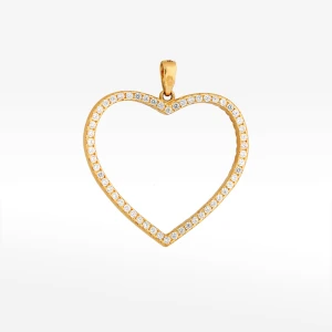 Zawieszka ze złota serce z czarnymi i białymi cyrkoniami Filipowicz