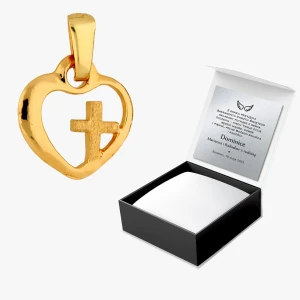 Zawieszka ze złota serce z krzyżykiem Filipowicz