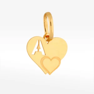 Zawieszka ze złota serce z literą A Filipowicz