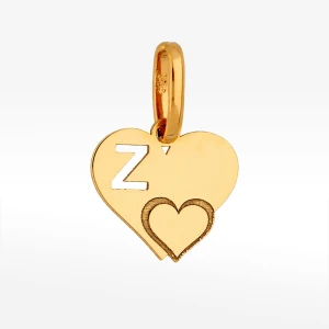 Zawieszka ze złota serce z literą Z Filipowicz