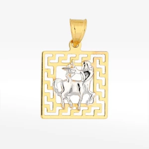 Zawieszka ze złota strzelec z wzorem greckim Filipowicz