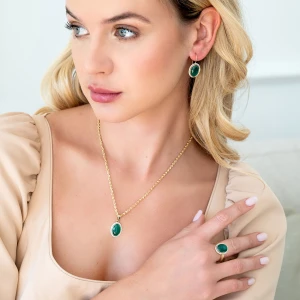 Zawieszka ze złota z agatem i białymi cyrkoniami Filipowicz