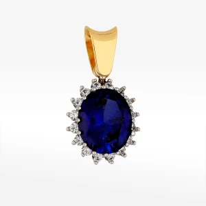 Zawieszka ze złota z niebieską i białymi cyrkoniami Filipowicz
