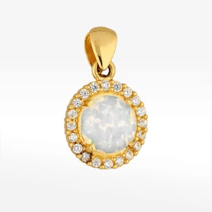 Zawieszka ze złota z opalem i białymi cyrkoniami Filipowicz