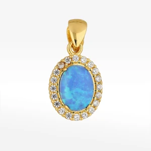 Zawieszka ze złota z opalem i białymi cyrkoniami Filipowicz