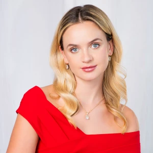 Zawieszka ze złota z żółtą i białymi cyrkoniami Filipowicz