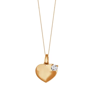 Zawieszka złota z cyrkonią - serce - Mini Mini - Biżuteria YES
