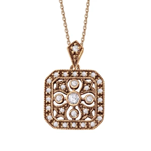 Zawieszka złota z diamentami - Kolekcja Wiktoriańska Wiktoriańska - Biżuteria YES