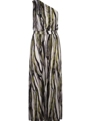 Zebra Mist One-Shoulder Maxi Sukienka Diane Von Furstenberg