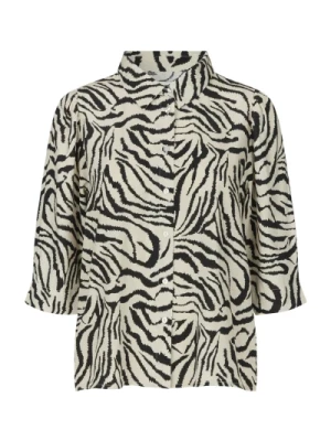 Zebra Print Koszula Bluzka Lollys Laundry