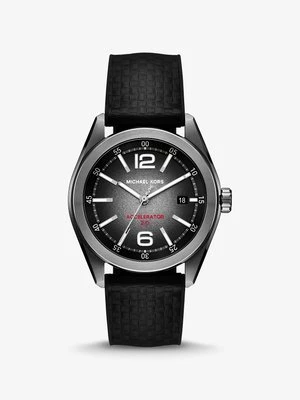 Zegarek Accelerator 2.0 z dużą kopertą w grafitowym kolorze na silikonowym pasku Michael Kors