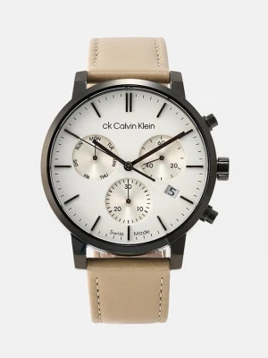 Zegarek chronograficzny Calvin Klein beżowy