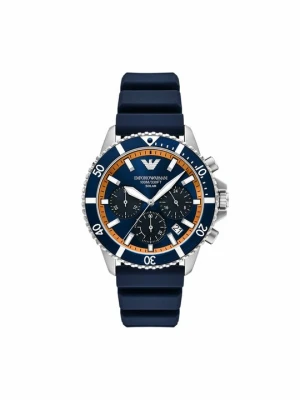 Zegarek chronograficzny Emporio Armani niebieski