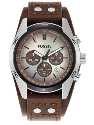 Zegarek chronograficzny Fossil brązowy