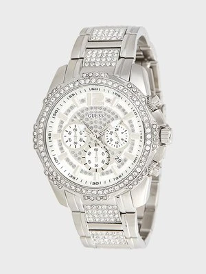 Zegarek chronograficzny Guess srebrny