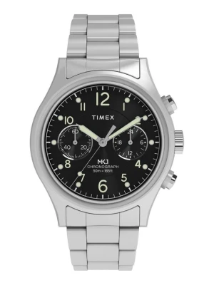 Zegarek chronograficzny Timex srebrny