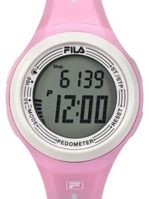Zegarek cyfrowy z licznikiem kroków i paskiem z silikonu Fila