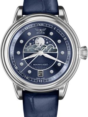 W.KRUK ZEGAREK AVIATOR DOUGLAS MOONFLIGHT DIAMOND EDITION