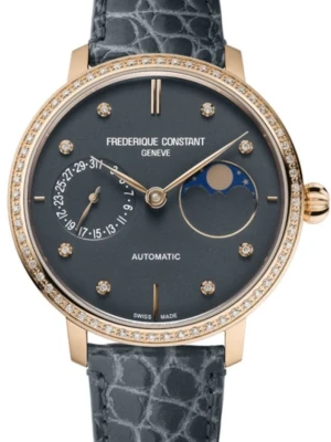 Zegarek Damski FREDERIQUE CONSTANT Slimline Ladies Moonphase Classics FC-702DND3SD4