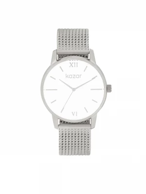Zegarek damski w srebrnym kolorze na bransolecie mesh Kazar