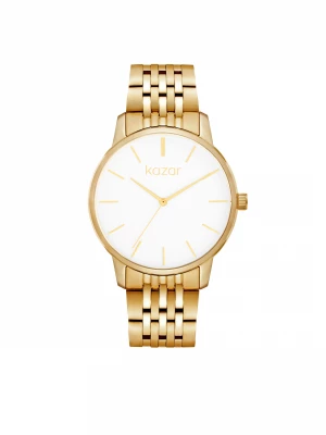 Zegarek damski ze złotą bransoletą i minimalistyczną tarczą Kazar