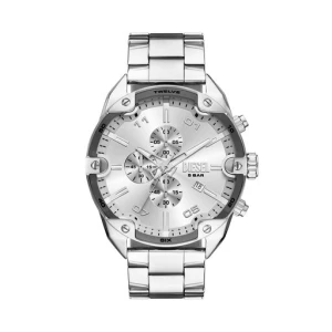 Zegarek Diesel Spiked Chronograph DZ4677 Srebrny