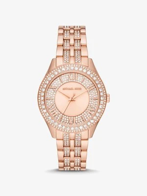 Zegarek Harlowe w stylu pavé w kolorze różowego złota Michael Kors