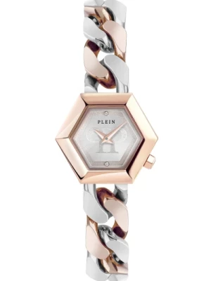 Zegarek Hexagon Groumette Srebro/Różowe Złoto Philipp Plein