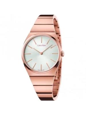 Zegarek kwarcowy w kolorze różowego złota z białą tarczą - K6C2X646 Supreme Calvin Klein