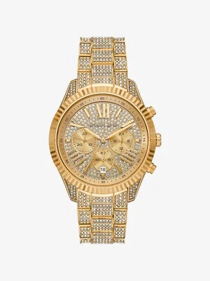 Zegarek Lexington z dużą kopertą w złotym kolorze z kryształkami pavé Michael Kors
