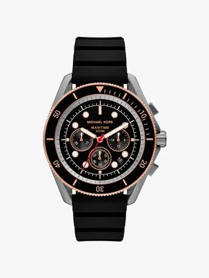 Zegarek Maritime z dużą kopertą w kolorze grafitowym i silikonowym paskiem Michael Kors