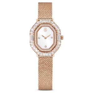 Zegarek Matrix Octagon, Metalowa bransoleta, W odcieniu różowego złota, Powłoka w odcieniu różowego złota Swarovski