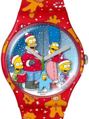 Zegarek Męski SWATCH Wondrous Winter Wonderland The Simpsons Collection SUOZ361