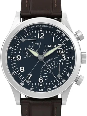 W.KRUK ZEGAREK TIMEX WATERBURY TRADITIONAL FLY BACK CHRONOGRAPH