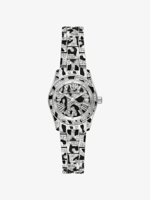 Zegarek miniaturowy Lexington w srebrnym kolorze z nadrukiem zwierzęcym z kryształkami pavé Michael Kors