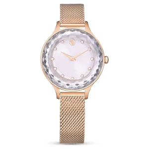 Zegarek Nova, Swiss Made, Metalowa bransoleta, W odcieniu różowego złota, Powłoka w odcieniu różowego złota Swarovski